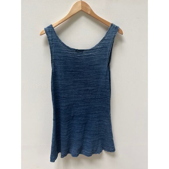 Faherty Dress Womens Medium Cotton Knit VNeck Georgia Tank Dress Pockets Blue M - Picture 5 of 10